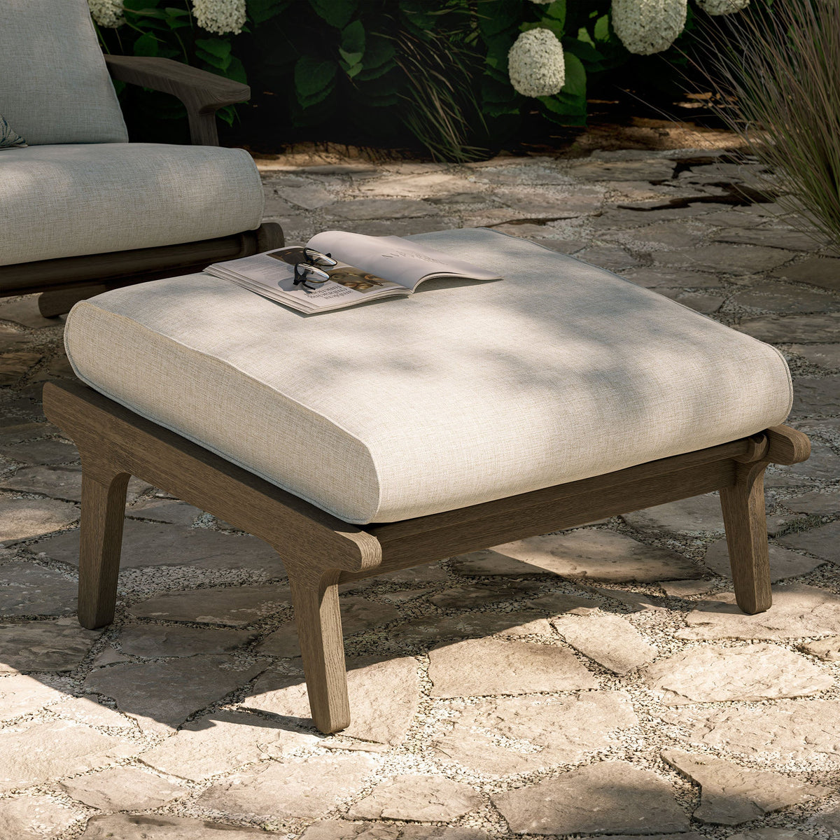 Saratoga Outdoor Teak Ottoman