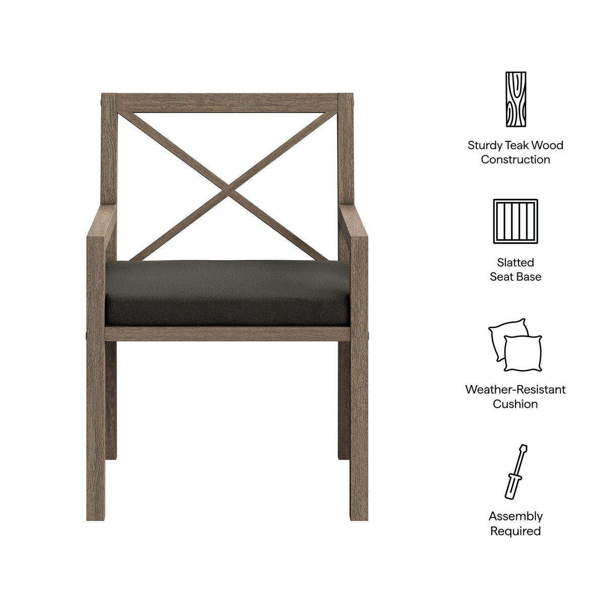 Northlake Outdoor Teak Dining Armchair