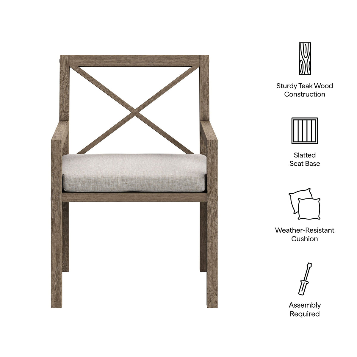Northlake Outdoor Teak Dining Armchair