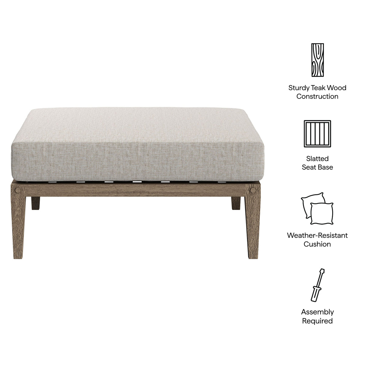 Northlake Outdoor Teak Ottoman