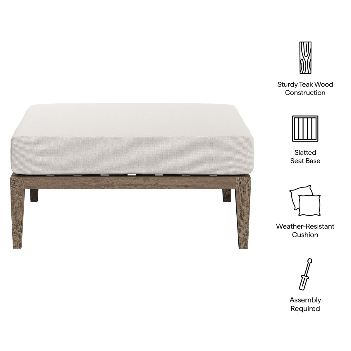 Northlake Outdoor Teak Ottoman