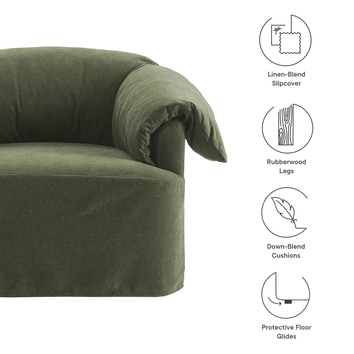 Lark Slipcovered Fabric Oversized Armchair