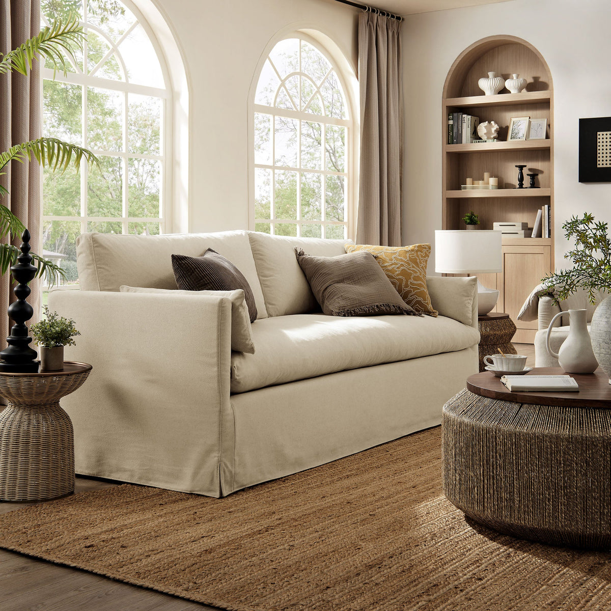 Wellfleet 85" Slipcovered Fabric Sofa