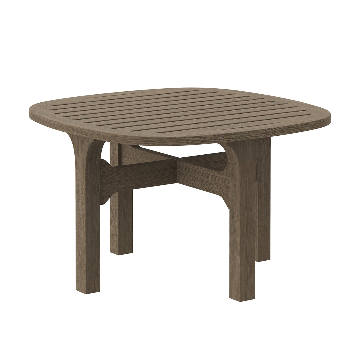 Saratoga Square Outdoor Patio Teak Wood Side Table