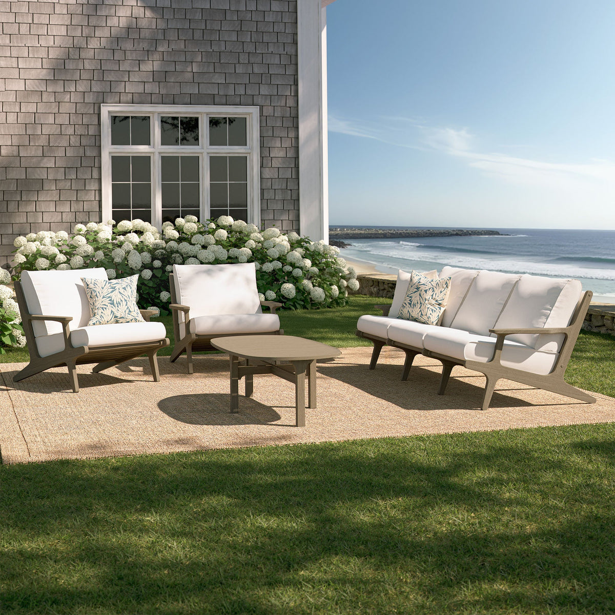 Saratoga 4-Piece Outdoor Teak Wood Furniture Set