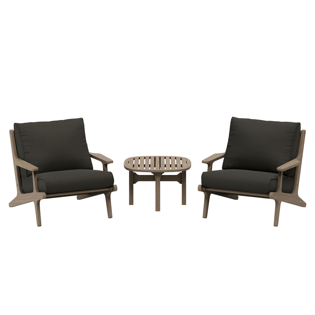 Saratoga 3-Piece Outdoor Teak Wood Furniture Set with Lounge Chairs and Side Table