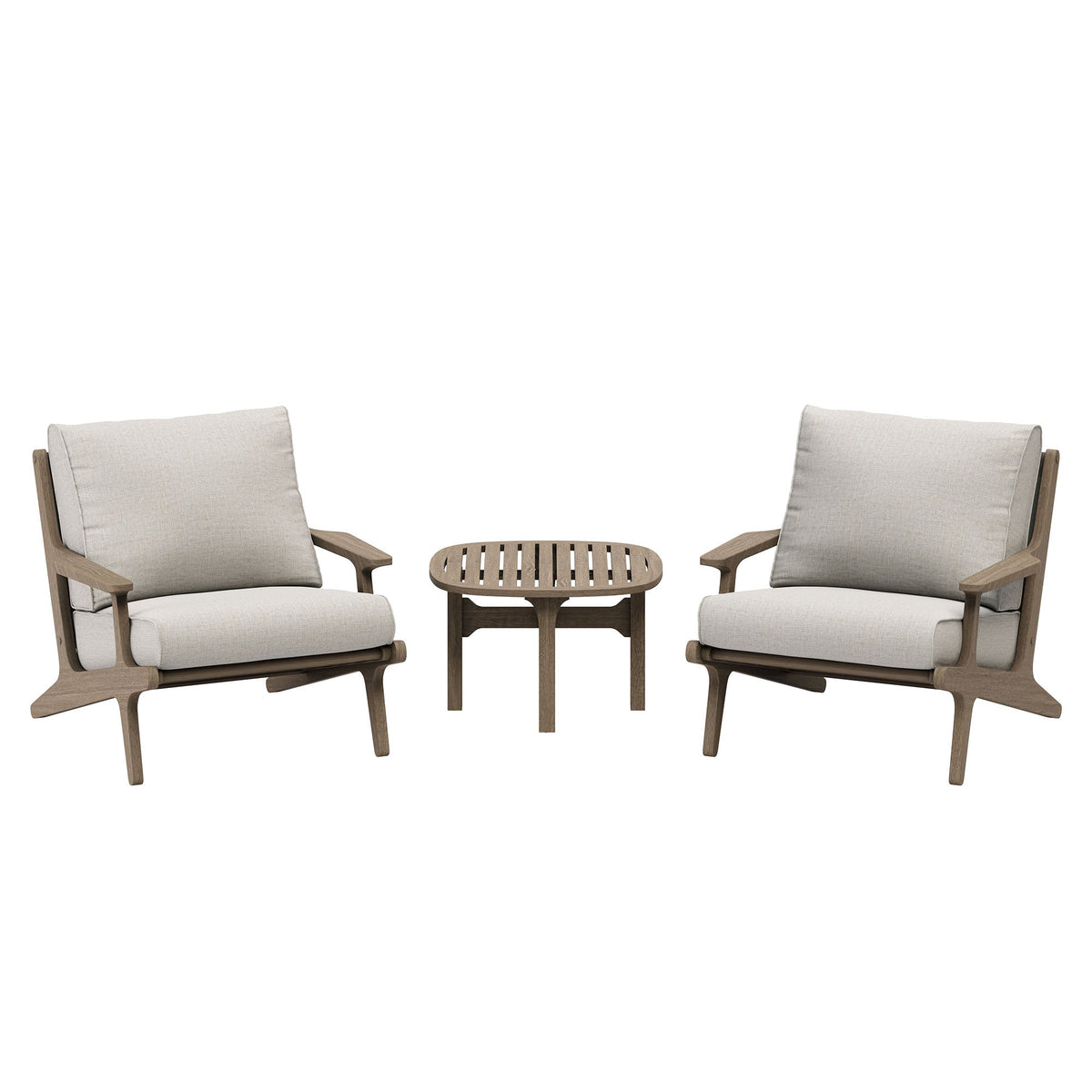 Saratoga 3-Piece Outdoor Teak Wood Furniture Set with Lounge Chairs and Side Table
