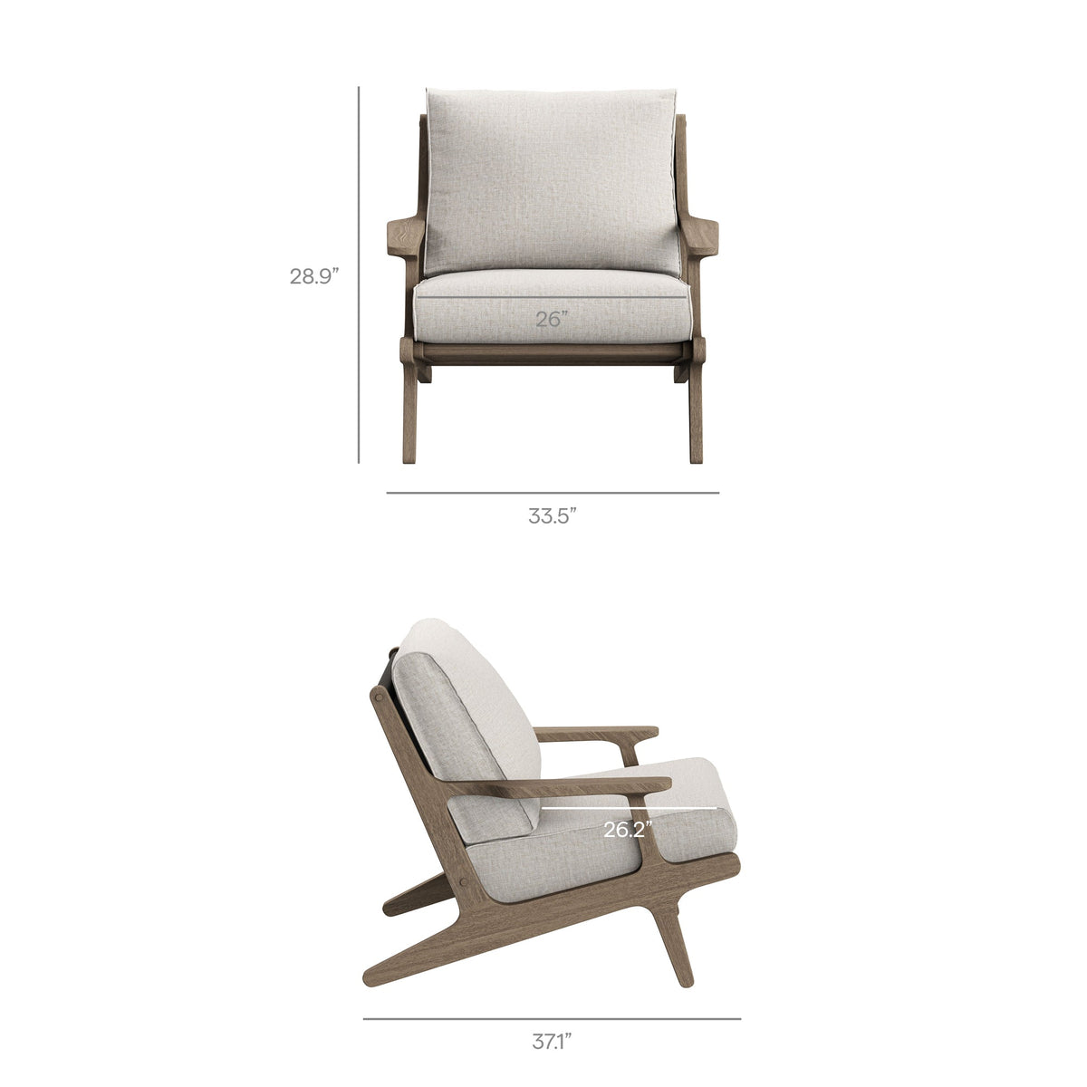 Saratoga 3-Piece Outdoor Teak Wood Furniture Set with Lounge Chairs and Side Table