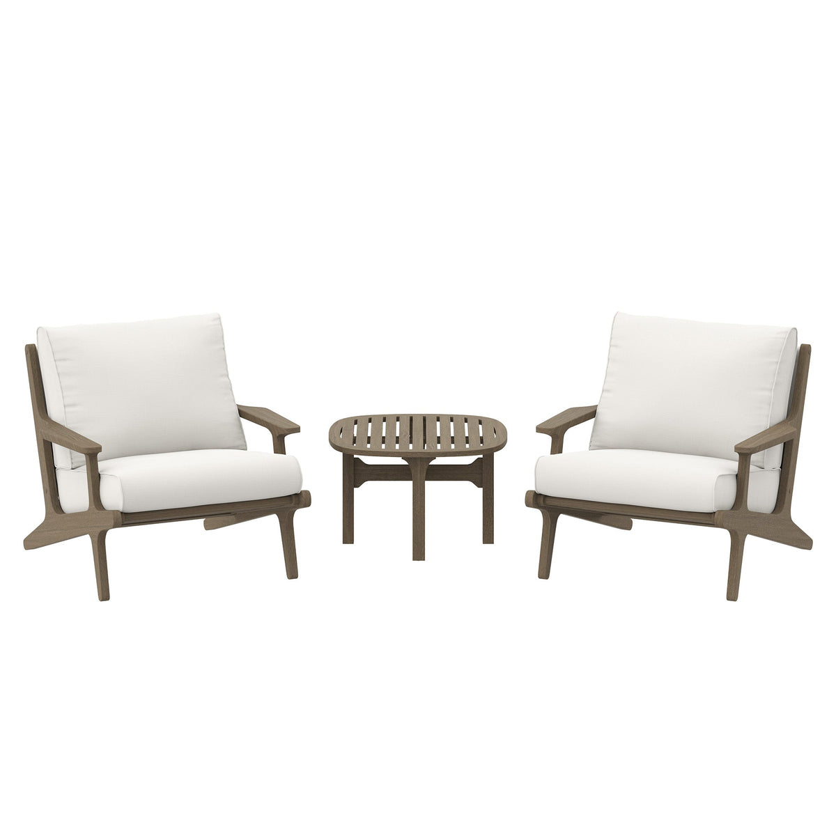 Saratoga 3-Piece Outdoor Teak Wood Furniture Set with Lounge Chairs and Side Table