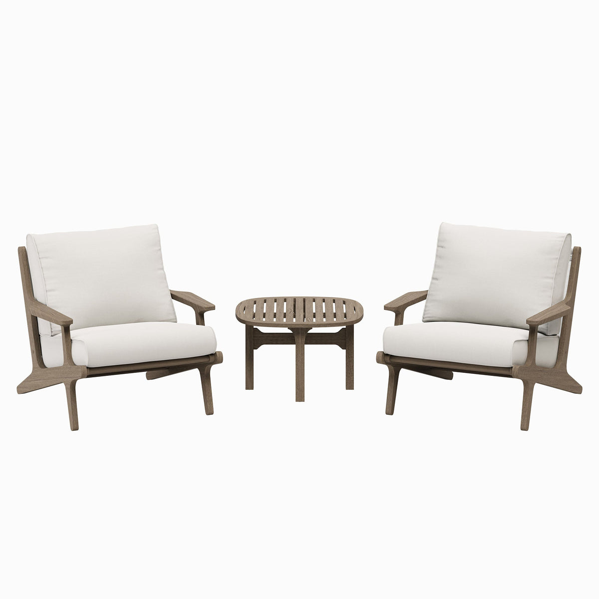 Saratoga 3-Piece Outdoor Teak Wood Furniture Set with Lounge Chairs and Side Table