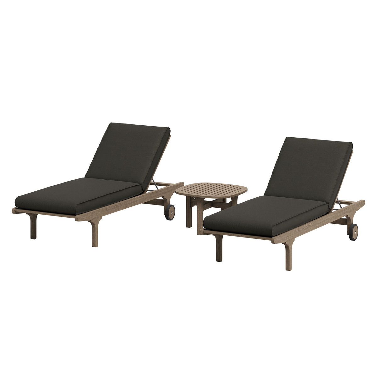 Saratoga Outdoor Teak Wood 3-Piece Chaise Lounge Furniture Set