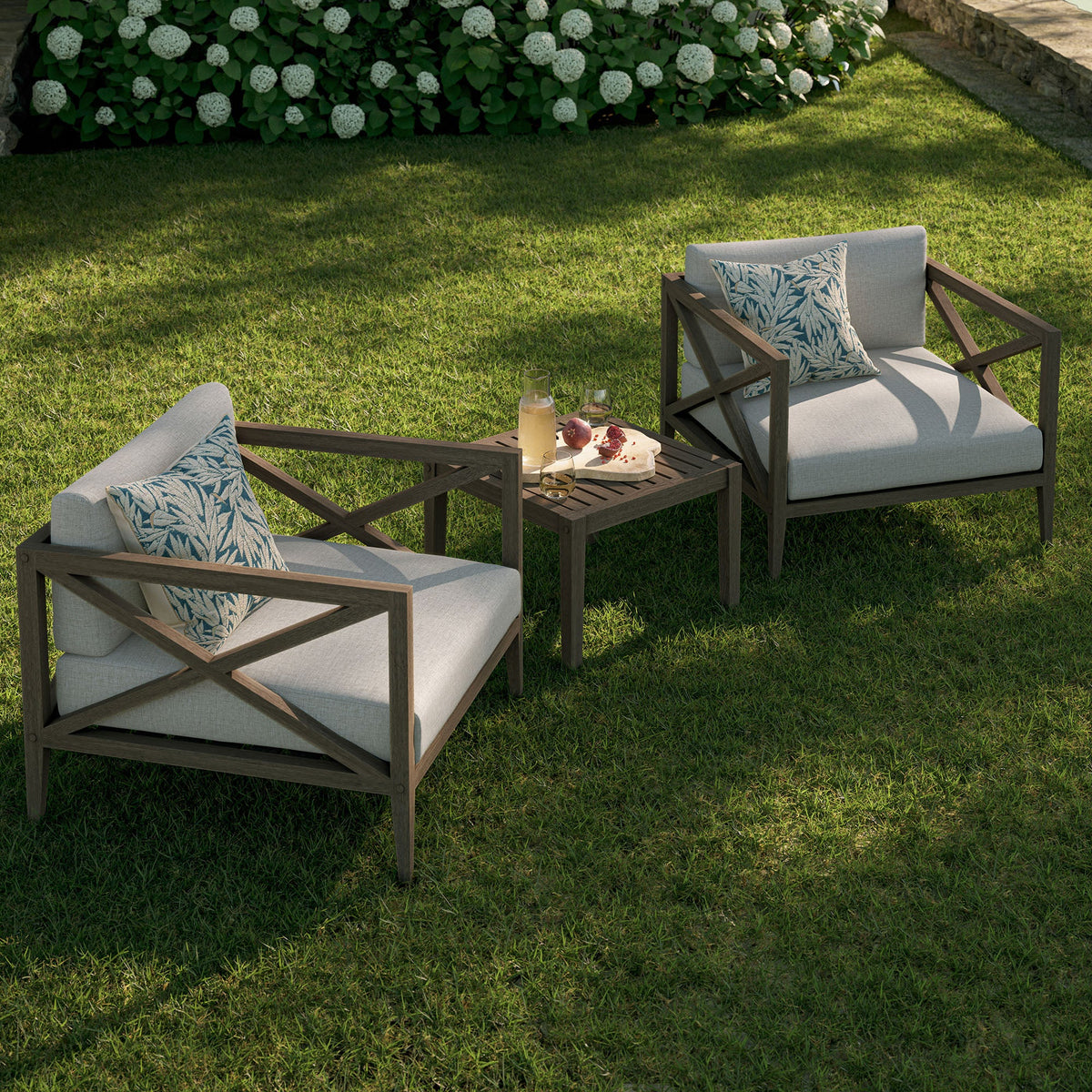 Northlake 3-Piece Outdoor Teak Wood Furniture Set with Armchair and Side Table - view 8