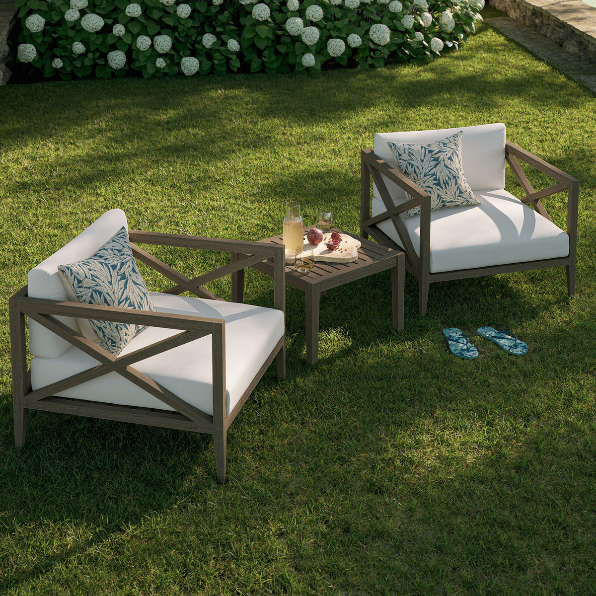 Northlake 3-Piece Outdoor Teak Wood Furniture Set with Armchair and Side Table - view 13