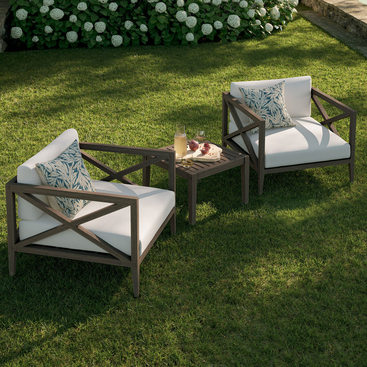 Northlake 3-Piece Outdoor Teak Wood Furniture Set with Armchair and Side Table - view 16