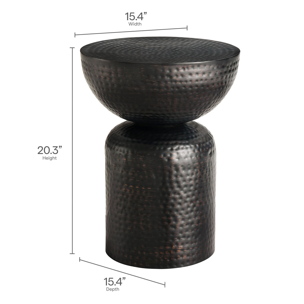 Mella Metal Hammered Side Table