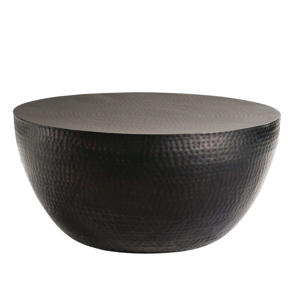 Mella 32 Inch Metal Hammered Coffee Table