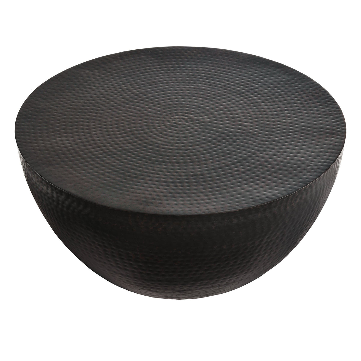Mella 32 Inch Metal Hammered Coffee Table