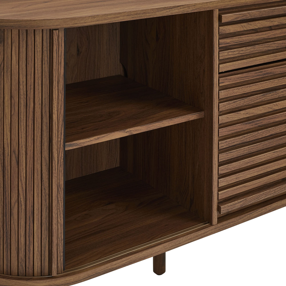 Harlan 67" Fluted Oval Sideboard Cabinet