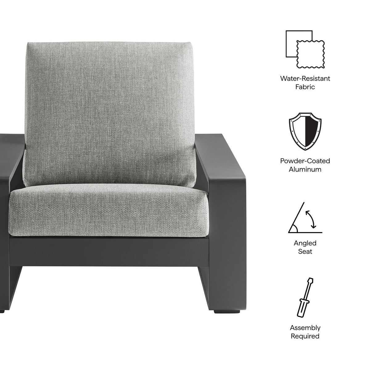 Lirienne Outdoor Patio Aluminum Armchair