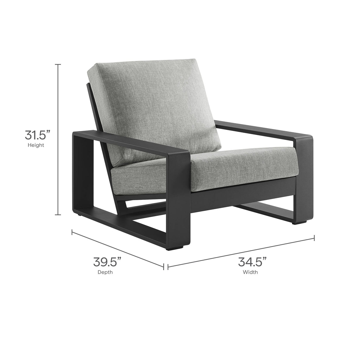 Lirienne Outdoor Patio Aluminum Armchair