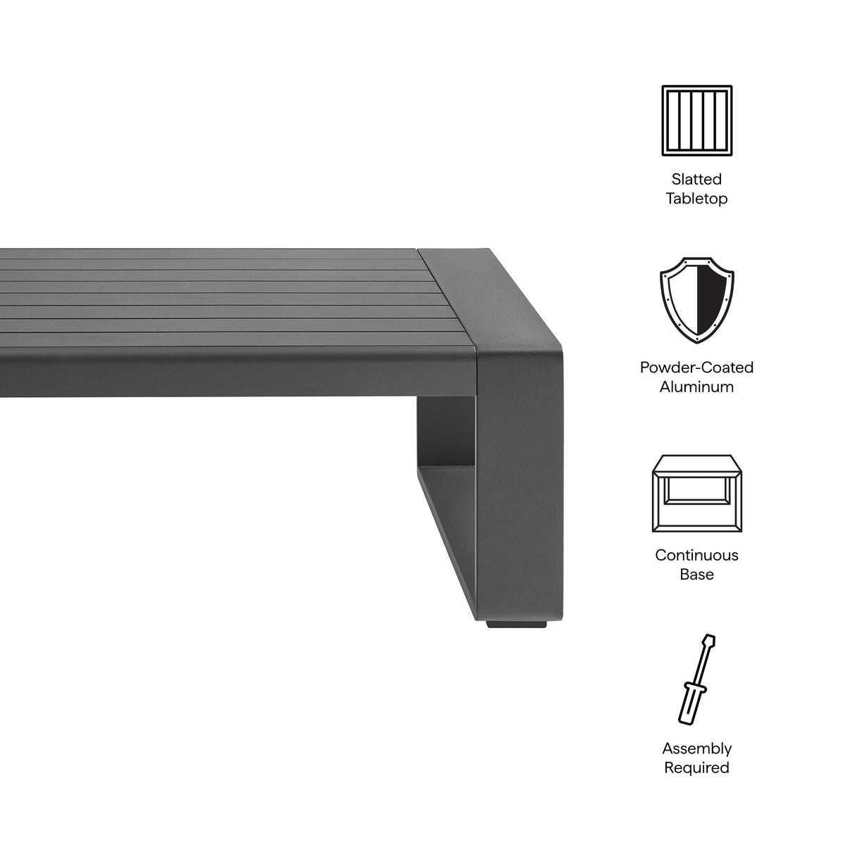 Lirienne Outdoor Patio Aluminum Coffee Table
