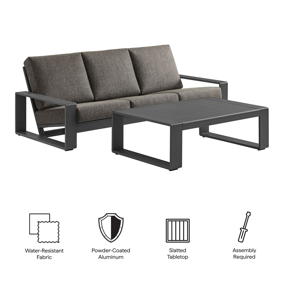 Lirienne 2-Piece Outdoor Patio Aluminum Furniture Set - view 9