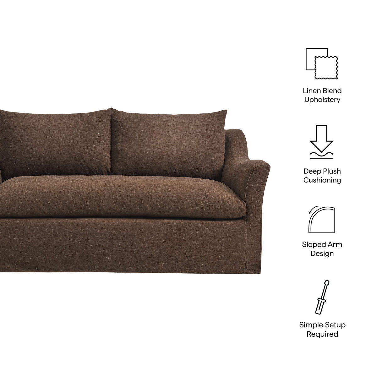 Somerset 70" Slipcovered Linen Blend Loveseat