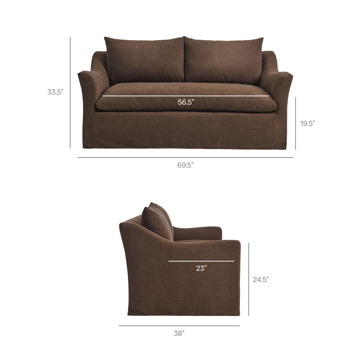 Somerset 70" Slipcovered Linen Blend Loveseat