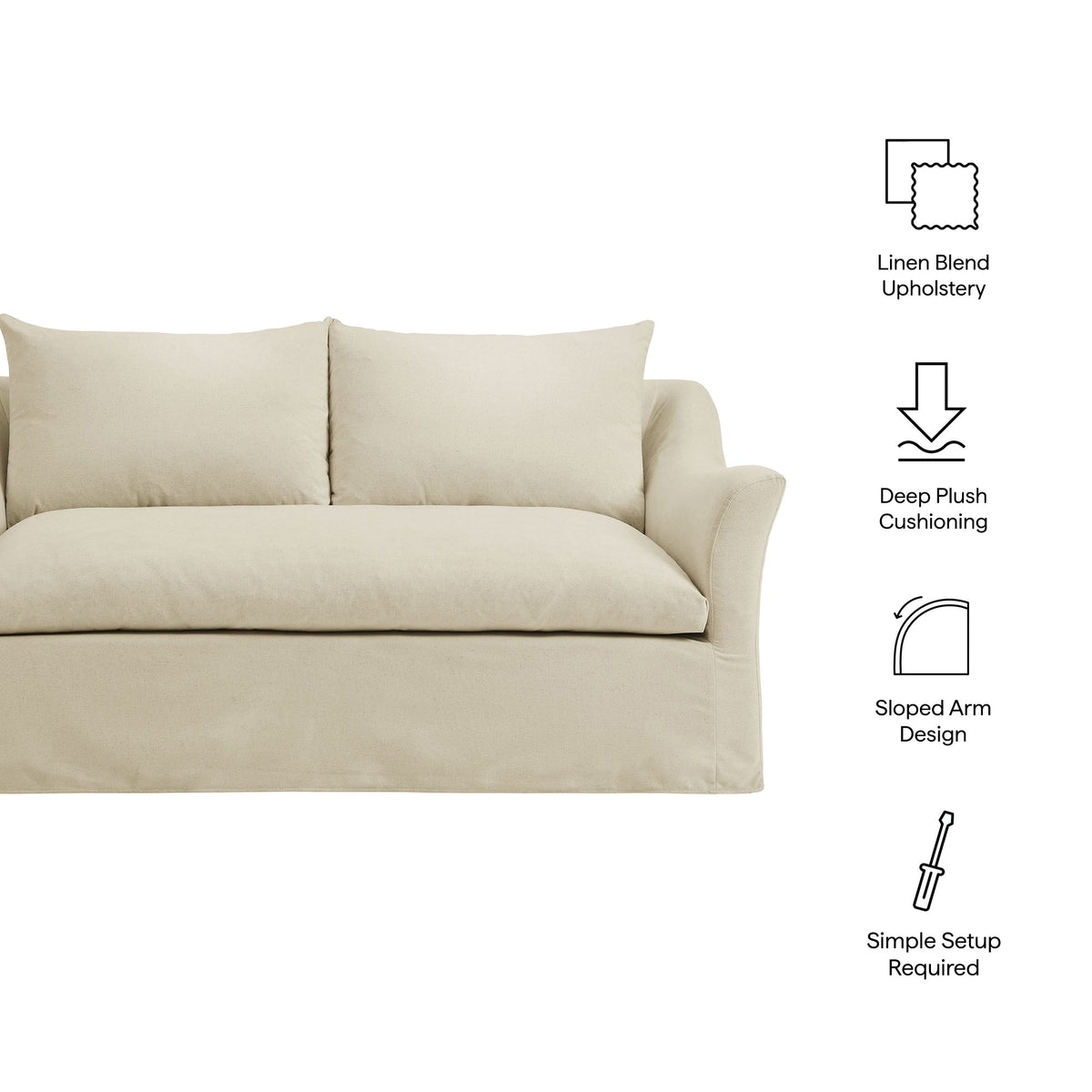 Somerset 70" Slipcovered Linen Blend Loveseat