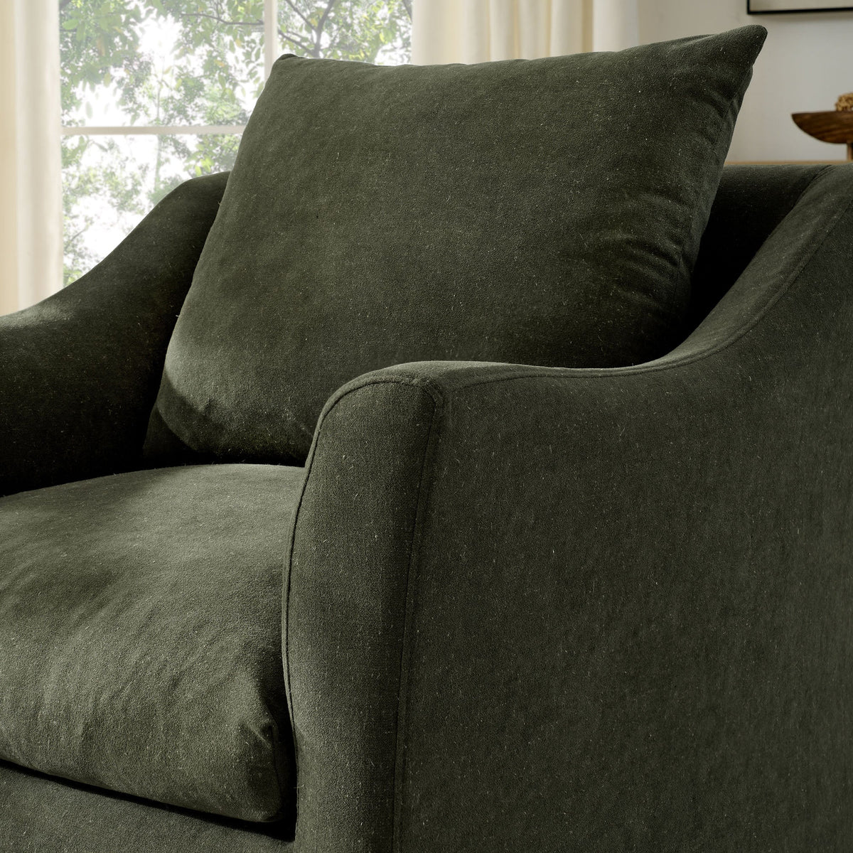Somerset Slipcovered Linen Blend Armchair