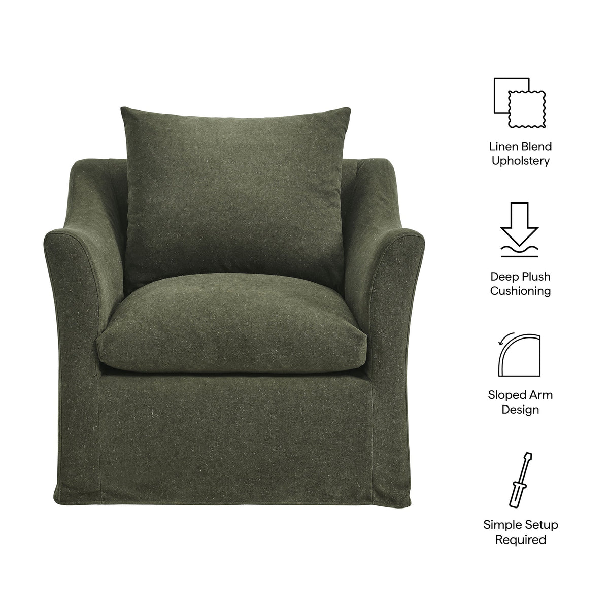 Somerset Slipcovered Linen Blend Armchair