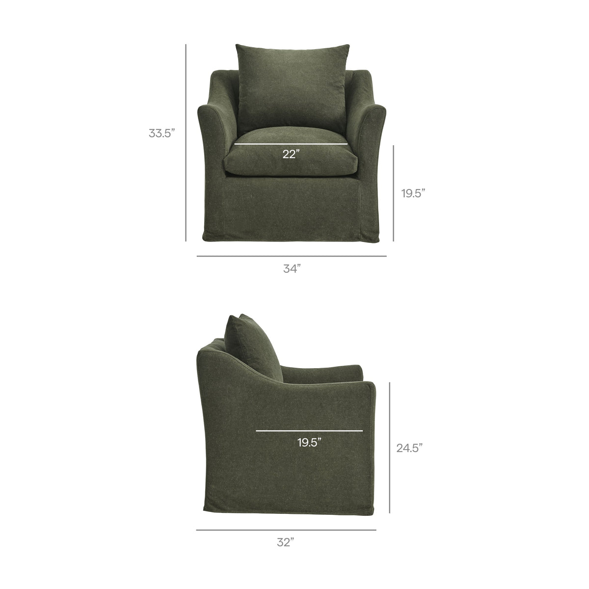 Somerset Slipcovered Linen Blend Armchair