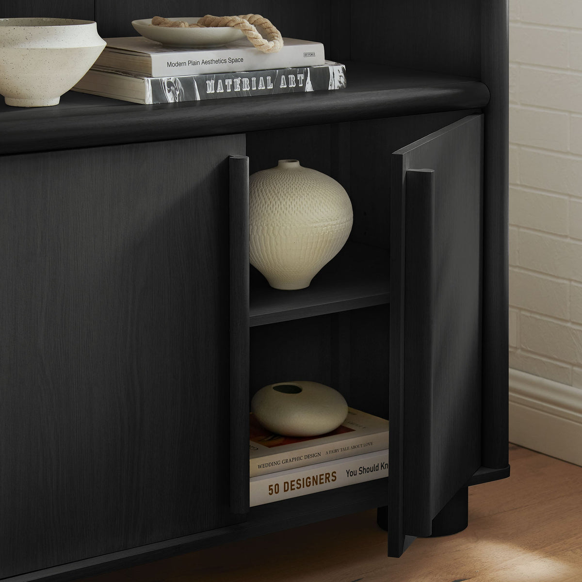 Bellamy Tall Arched Display Cabinet Bookcase