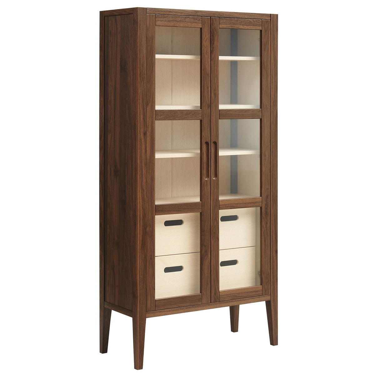 Nell 71" Glass Door Tall Display Storage Cabinet - view 1