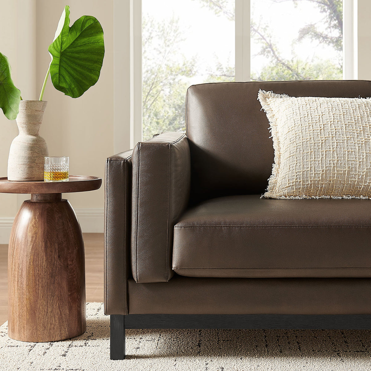 Roscoe 81 inch Vegan Leather Sofa