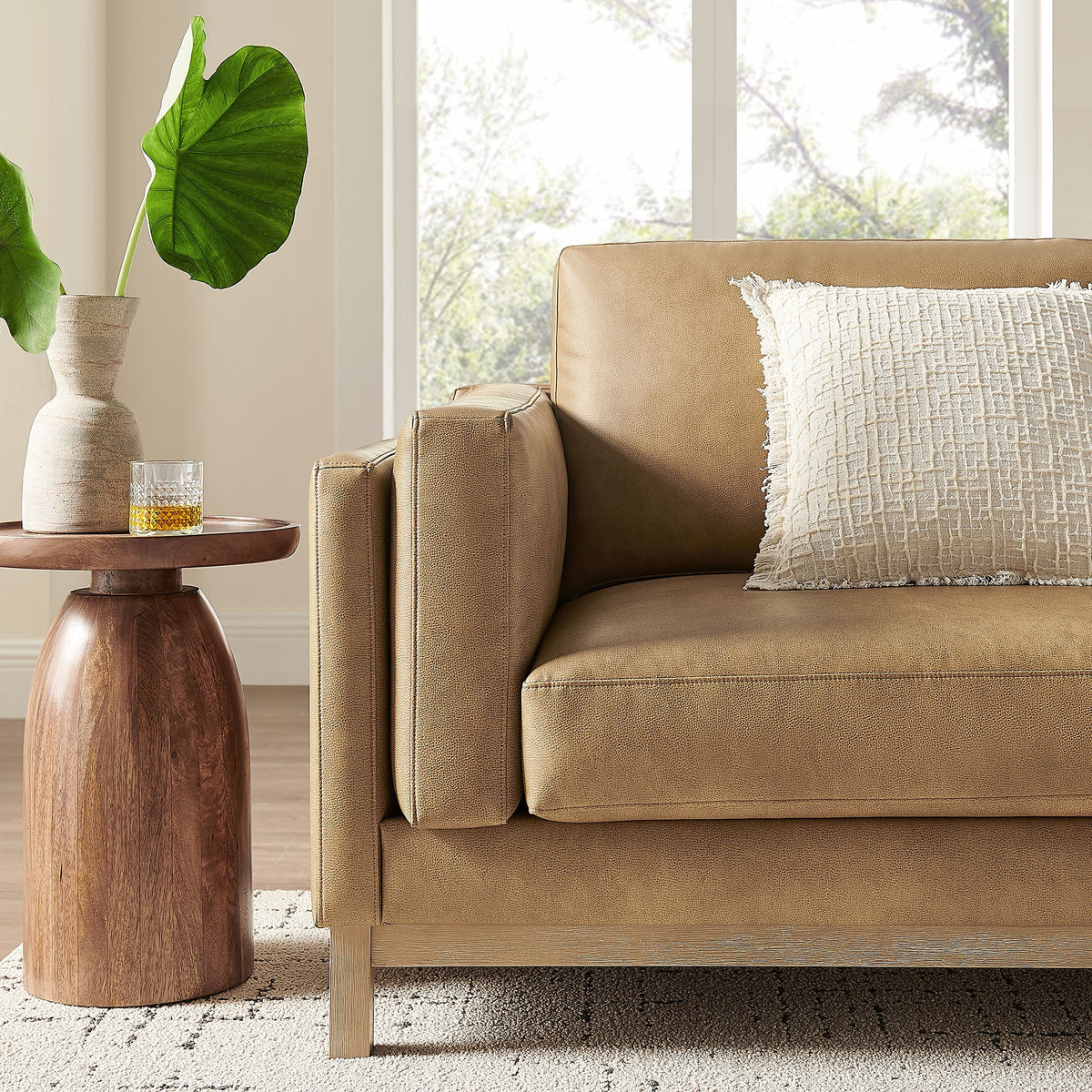 Roscoe 81 inch Vegan Leather Sofa