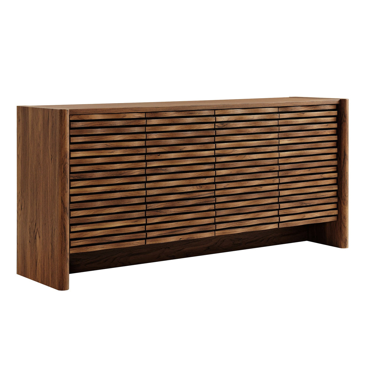 Emric Wave 66" 4-Door Sideboard, Walnut - view 1