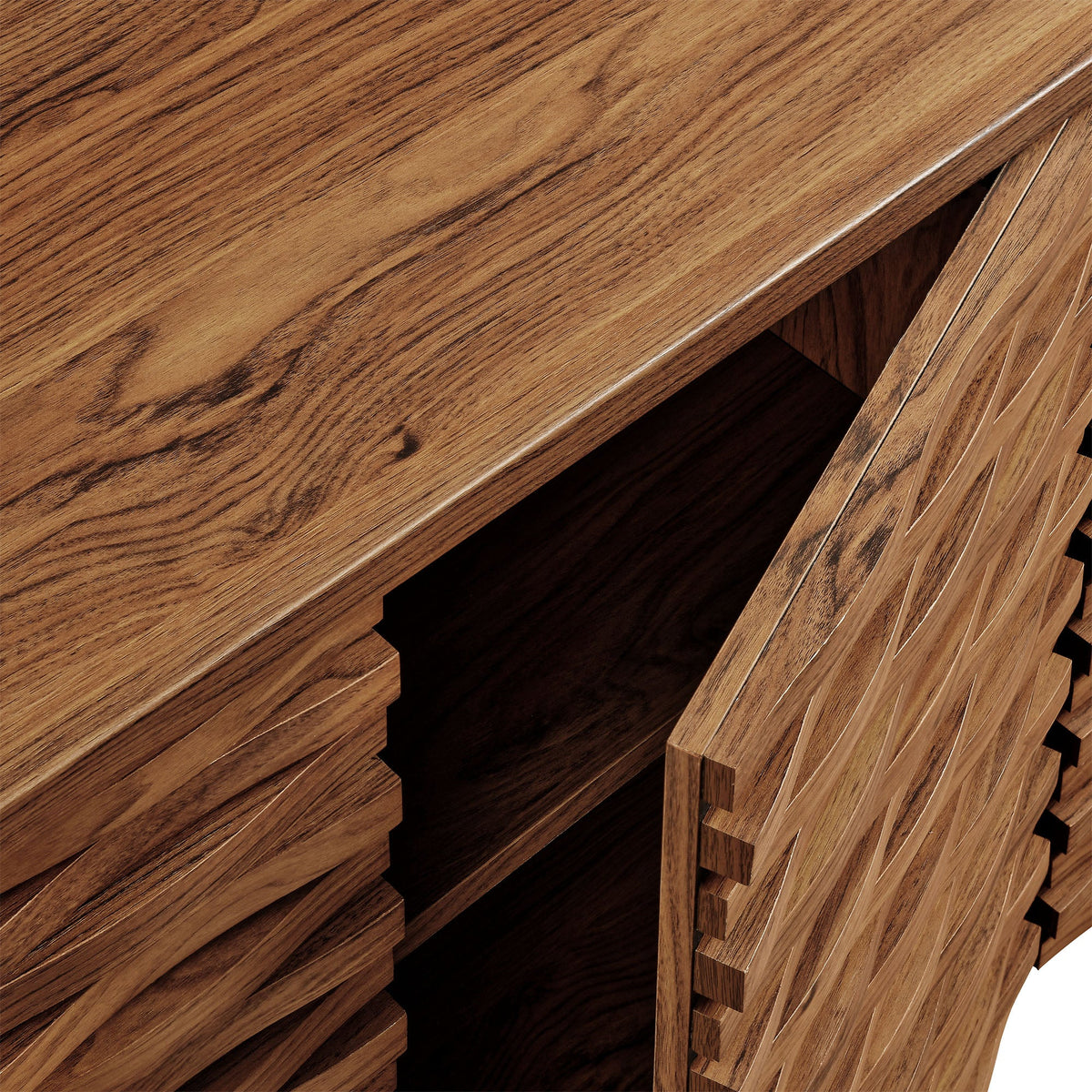 Emric Wave 66" 4-Door Sideboard, Walnut - view 5