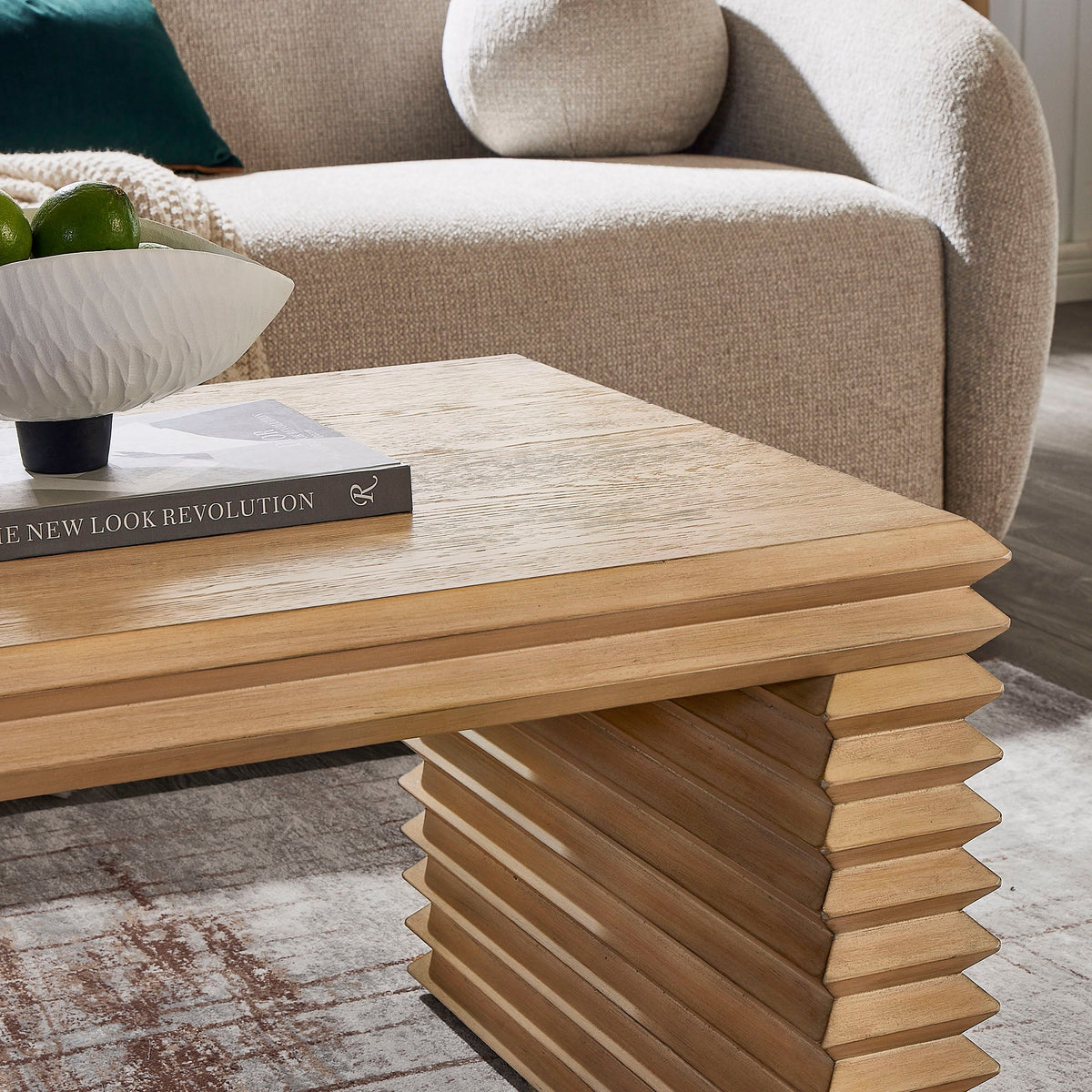 Canto Rectangular Stacked Design Coffee Table - view 5
