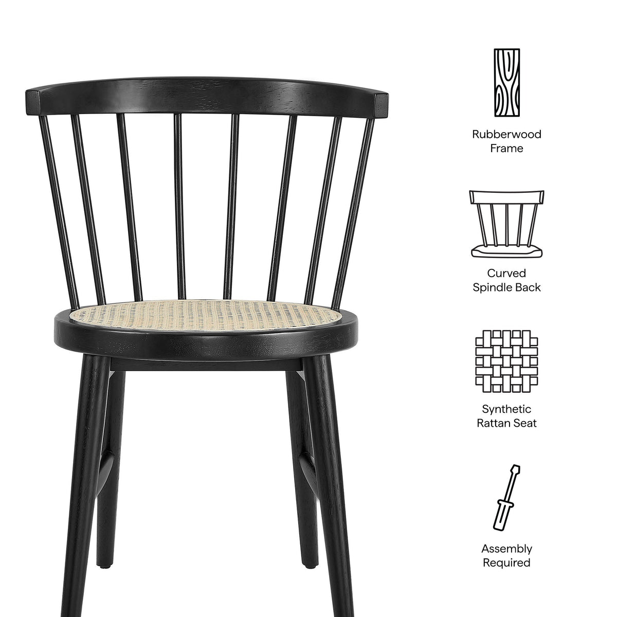 Lykke Curved Spindle Back Dining Chairs Set of 2 - view 18