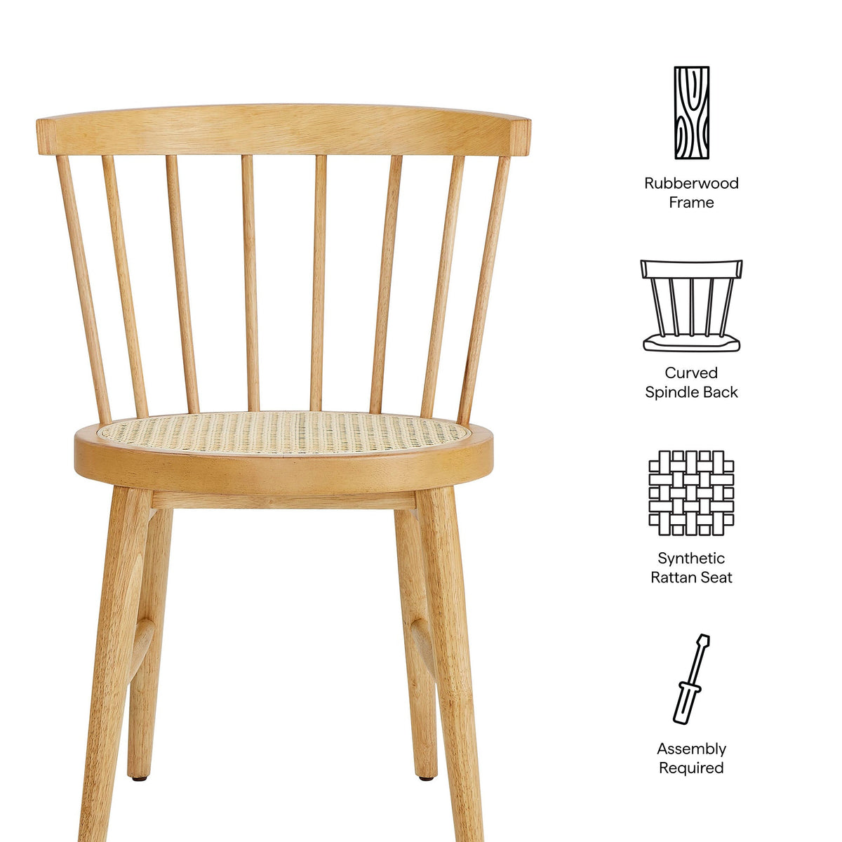 Lykke Curved Spindle Back Dining Chairs Set of 2 - view 17