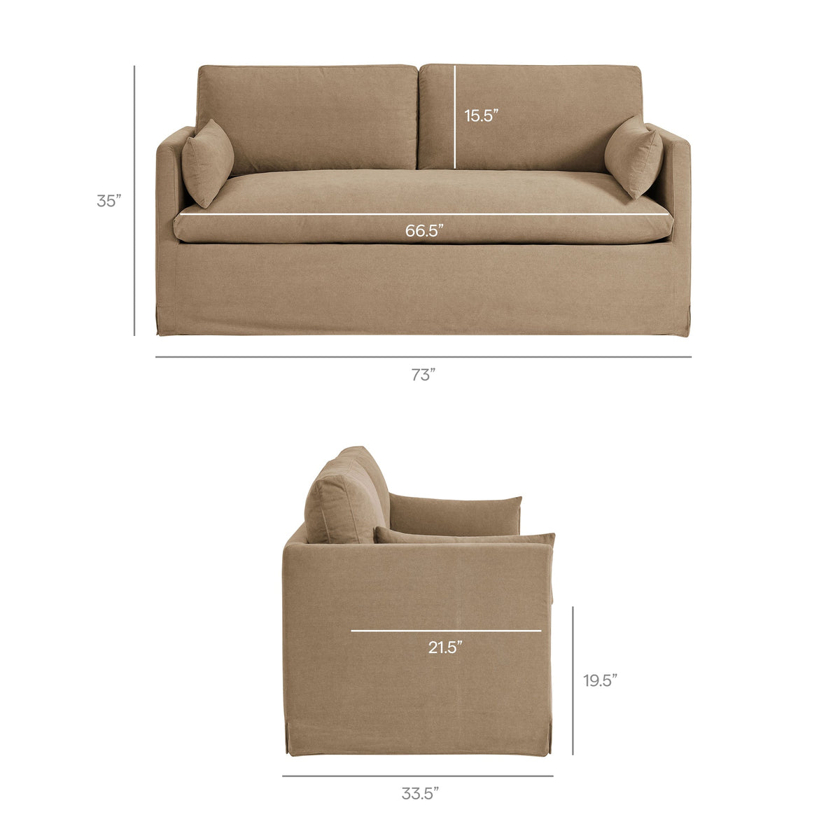 Wellfleet Slipcovered Linen-Blend Loveseat