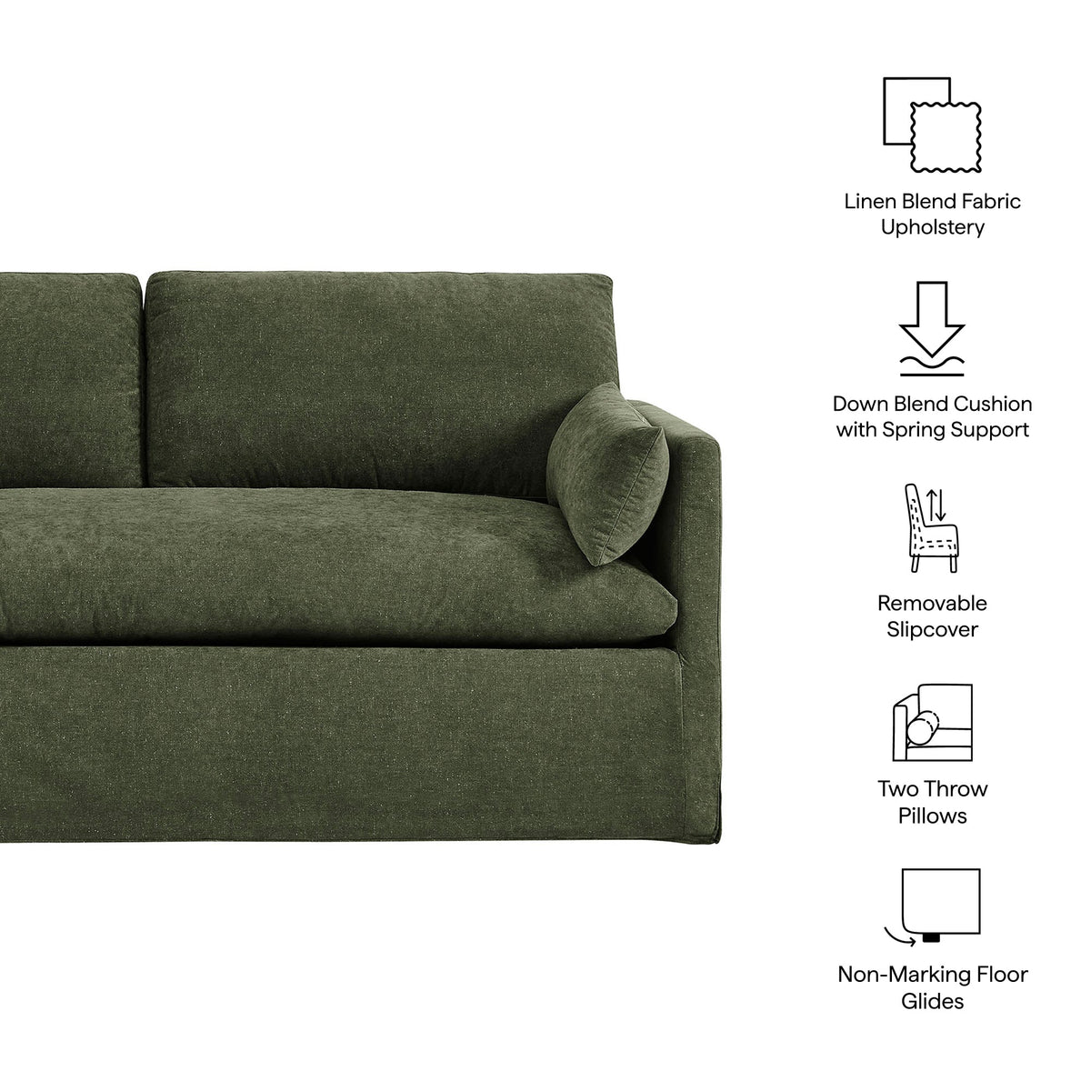 Wellfleet Slipcovered Linen-Blend Loveseat