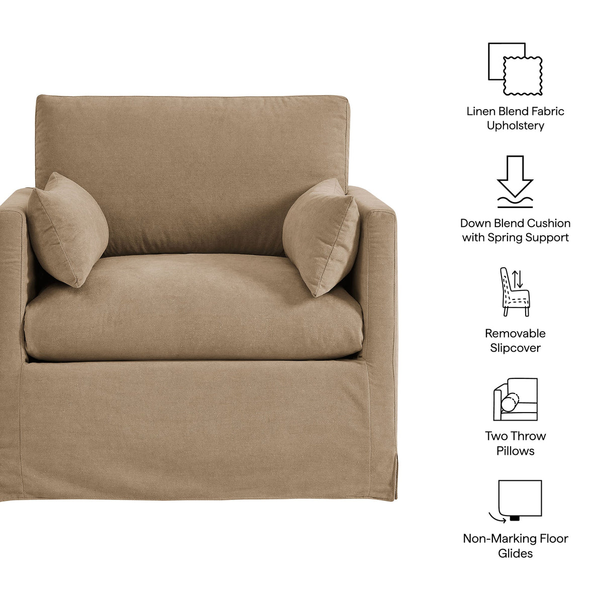 Wellfleet Slipcovered Linen-Blend Armchair