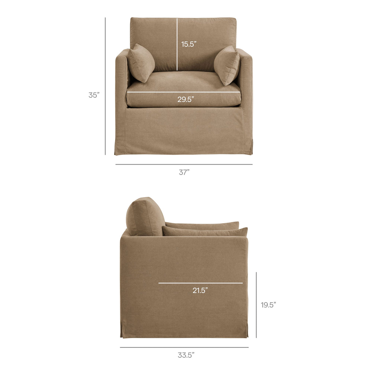 Wellfleet Slipcovered Linen-Blend Armchair