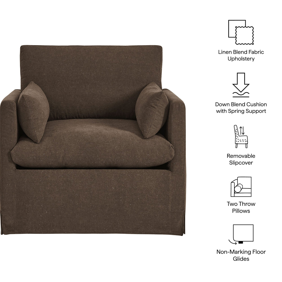 Wellfleet Slipcovered Linen-Blend Armchair