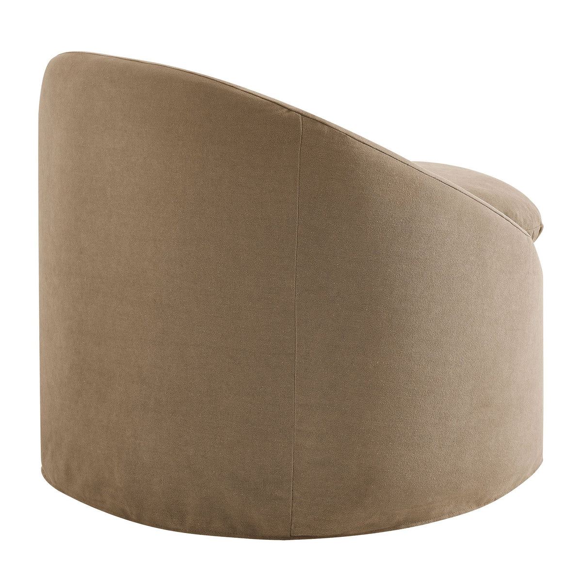 Sadie Slipcovered Linen-Blend Round Accent Chair