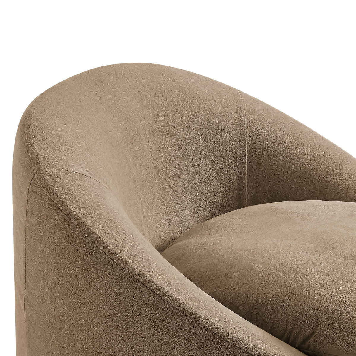 Sadie Slipcovered Linen-Blend Round Accent Chair