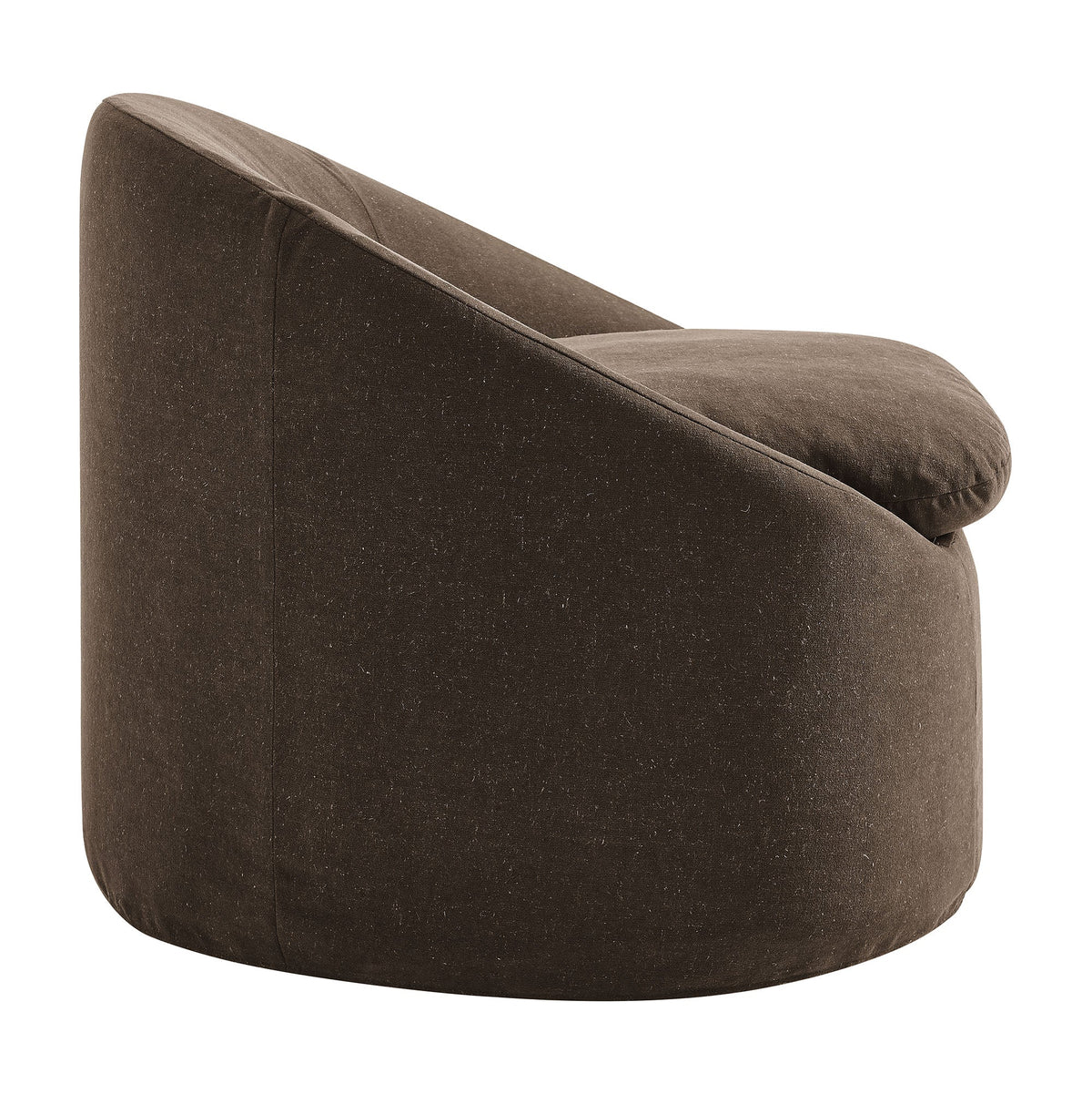 Sadie Slipcovered Linen-Blend Round Accent Chair