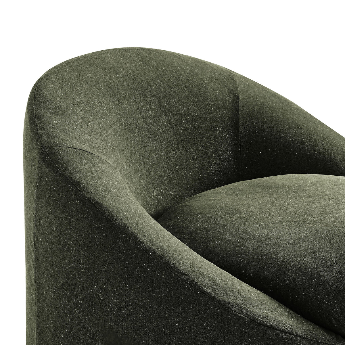 Sadie Slipcovered Linen-Blend Round Accent Chair
